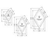 Diamond Templates. 2, 3, 4 Inches - Clear 60 Degree 1/8 Inch Thick
