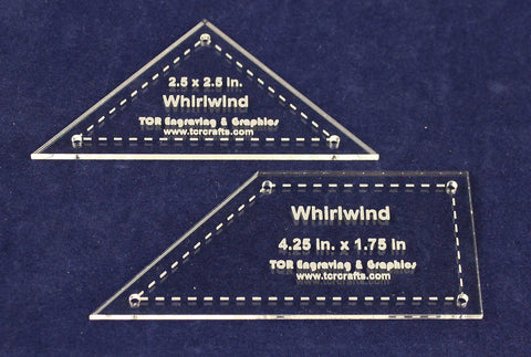 2 Piece Quilting Whirlwind 6 Inch Set 1/4 Inch Acrylic - Template