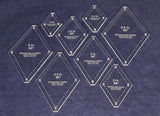 Diamond Templates 8 Pc Set No Tips 2 - 5 1/2 Inches- Clear 1/8 Inch 60 Degree