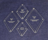 Diamond Templates 4 Pc Set No Tips 2 1/2 to 5 1/2 Inches- Clear 1/8 Inch 60 Degree