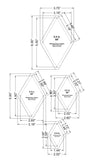 Diamond Templates 4 Pc Set No Tips 2 1/2 to 5 1/2 Inches- Clear 1/8 Inch 60 Degree