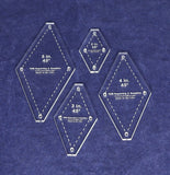 Diamond Templates 4 Pc Set No Tips 2 to 5 Inches- Clear 1/8 Inch 45 Degree