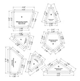 7 Piece Veterans Quilt Laser Cut Templates - 1/8 Inch Acrylic-clear - W/guidelines