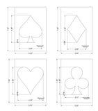 Card Suit Stencils 4 Piece Set 5 x 7 Inches