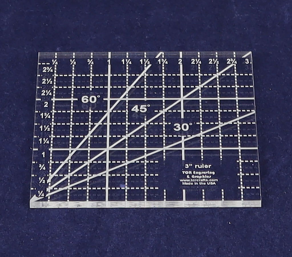 3 Inch Square Ruler Acrylic 1/8 Inch Thick Quilting/Sewing Quilting