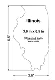 State of Illinois Template 3.6 X 6.5 Inches - Clear 1/4 Inch Thick Acrylic