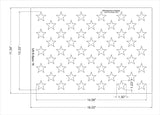 50 Star Field Set -11.34"H X 16"L"-G-Spec 1/8" Acrylic- Painting /Crafts/Templates
