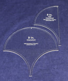 Clamshell Templates. 2 Piece Set 9 Inches -Full & Half - Clear Acrylic 1/8 Inch Thick