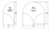 Clamshell Templates. 2 Piece Set 9 Inches -Full & Half - Clear Acrylic 1/8 Inch Thick