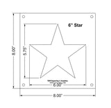 Star Template Inside 6 Inch - Clear 1/4 Inch Thick Acrylic