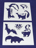 Skunk Stencils-Mylar 2 Pieces of 14 Mil 8 X 10 Inches- Painting /Crafts/ Templates