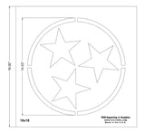 Star Stencil to Make Tennessee State Flag 18 x 18 Inches Overall