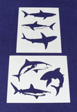 Shark Stencils-Mylar 2 Pieces of 14 Mil 8 X 10 Inches- Painting /Crafts/ Templates
