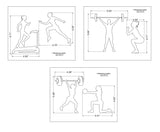 Fitness Stencils- Women-3 Piece Set -14 Mil Mylar