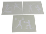 Fitness Stencils- Women-3 Piece Set -14 Mil Mylar