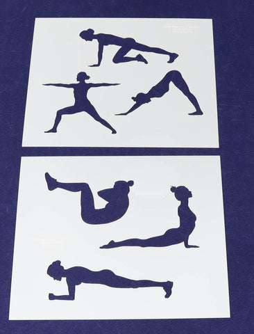 Yoga Stencils- Women-2 Piece Set -14 Mil Mylar