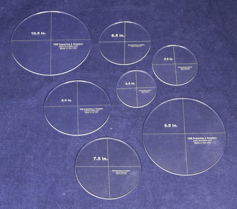 7 Piece Circle Set - No Seam 4.5 - 10.5 Inches - 1/4 Inch Thick - Long Arm
