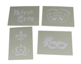 Mardi Gras Stencils 4 Piece Set 5 x 7 Inches