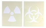Radiation-Bio Hazzard Stencils 2 Piece Set 4.8 x 6 Inches