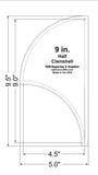 Half Clamshell Template 9 Inches -  Clear Acrylic 1/8 Inch Thick