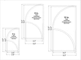 Half Clamshell Template 3 Piece Set 6,9,12 Inches - Clear Acrylic 1/8 Inch Thick