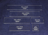 6 Piece Set Rectangles 2x4, 2x6, 2x8, 2x10, 2x12-1- 2 Inch Square -1/8 Inch Thick Acrylic Actual Size