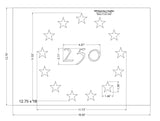 USA 250 Anniversary 13 Star Stencil