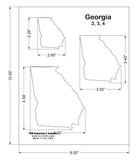 State of Georgia Stencil - 2 Inch , 3 Inch , 4 Inch
