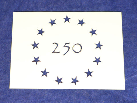 USA 250 Anniversary 13 Star Stencil Betsy Ross Style
