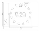 USA 250 Anniversary 13 Star Stencil Betsy Ross Style