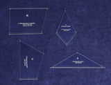 4 Piece 5 Point Star- 18 Inches Quilting Templates 1/8 Inch Acrylic-with Seam