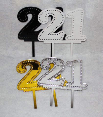 Birthday Cake Toppers - 21 - Assorted Colors