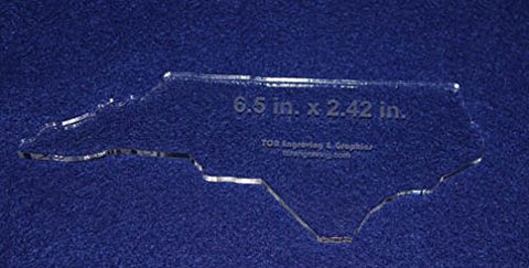 State of North Carolina Template 6.5" X 2.42" - Clear ~1/4" Thick Acrylic