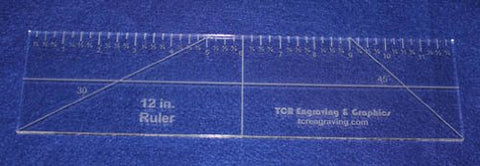 12" Ruler --Template 1/4"- Clear Acrylic - Quilting/sewing