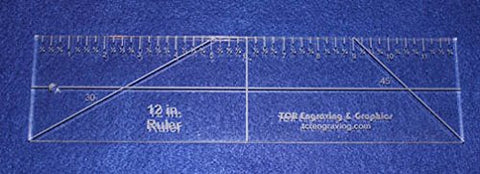 12" Ruler --Template -3/8"- Clear Acrylic - Quilting/sewing