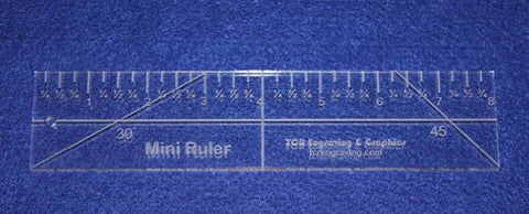 8" Mini-Ruler. Acrylic ~1/4" thick. Quilting/Sewing