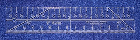 6" Mini Ruler Imperial/metric Template ~1/4"- Clear Acrylic - Quilting/sewing