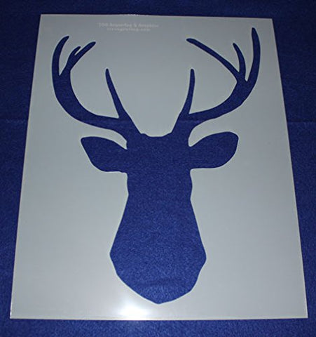 Buck-Deer Head Stencil F-Mylar 14 Mil 17.5"H X 14"W - Painting /Crafts/ Templates