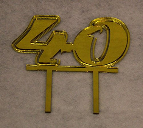Birthday Cake Toppers - 1/8 Inch Acrylic - Assorted Colors (40, Gold- One Sided)