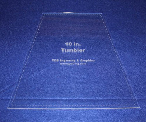 10" Tumbler Quilt Template - With Seam Allowance -Clear 1/8" Acrylic