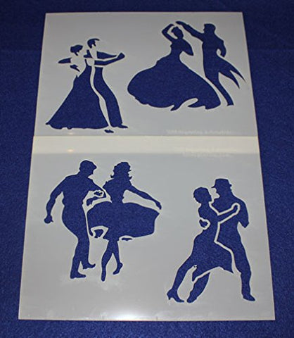 Mylar 2 Pieces of 14 Mil 8" X 10" Dancing Stencils- Painting /Crafts/ Templates