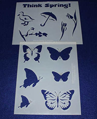 Mylar 2 Pieces of 14 Mil 8" X 10" Spring Stencils- Painting /Crafts/ Templates