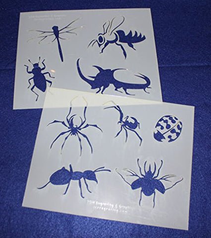 Mylar 2 Pieces of 14 Mil 8" X 10" Bug Stencils- Painting /Crafts/ Templates