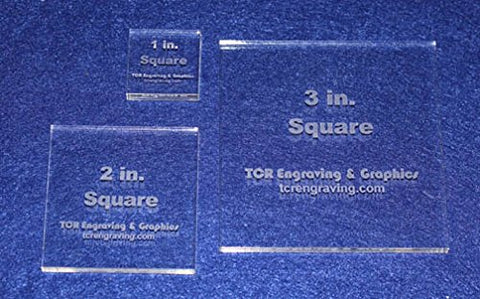 Square Templates. 3 Piece Set 1", 2", 3" - No Seam -Clear ~1/4"