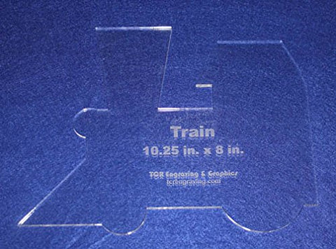 Train Engine 10.25"l X 8" H - Clear 1/4" Thick Acrylic