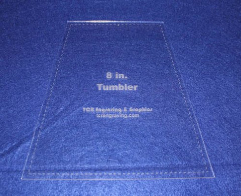 8" Tumbler Quilt Template - With Seam Allowance -Clear 1/8" Acrylic