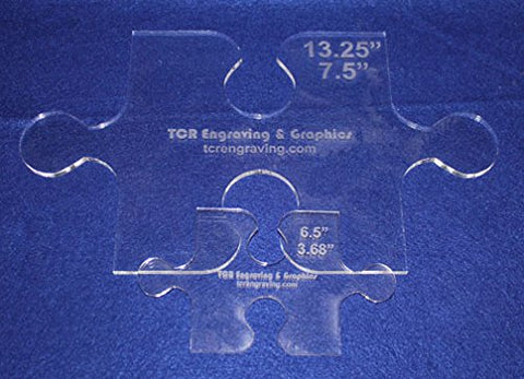 2 Piece Small & Large Puzzle Template Set - Clear 1/4"