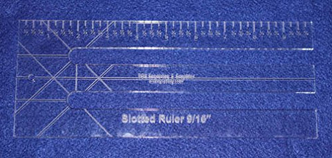 10" Slotted-Ruler - 9/16" Slots - Acrylic 1/4" thick. Quilting/Sewing