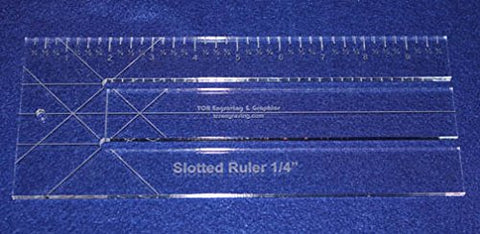 10" Slotted-Ruler - 1/4" Slots - Acrylic 1/4" thick. Quilting/Sewing