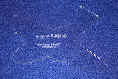 Airplane 7" x 5.36" - 1/4" Thick - Clear Acrylic - Long Arm (1/4" foot) Hand Sew